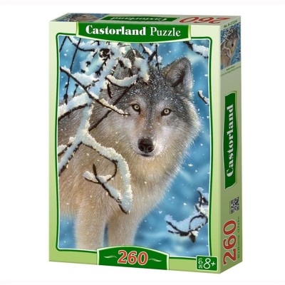 Puzzle 260 pièces : loup dans la neige  Castorland    808070
